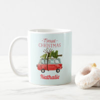 Merriest Christmas watercolor Campervan Coffee Mug