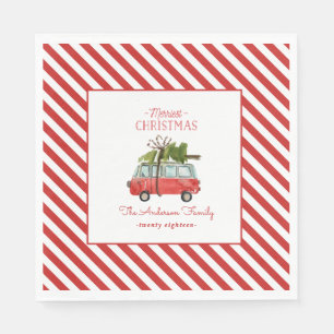 merriest christmas watercolor car napkins