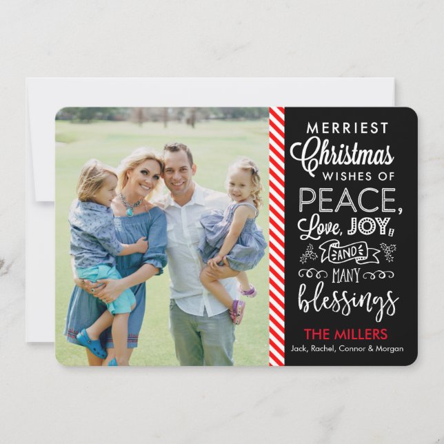 Merriest Christmas Wishes Holiday Card (Front)