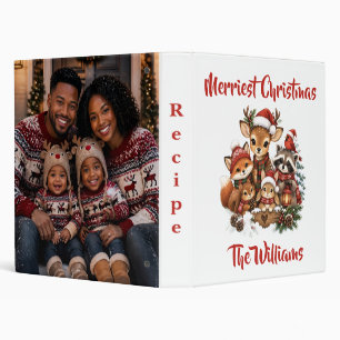 Merriest Christmas Woodland Creatures Family Photo 3 Ring Binder