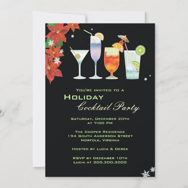 Merriest Holiday Cocktail Party Invitation (Front)