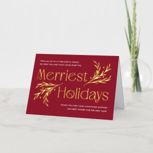 Merriest Holiday FOIL Business Holiday Card