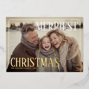 Merriest Modern Christmas Photo Foil Holiday Card