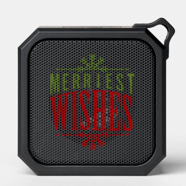 Merriest Wishes Christmas Message Bluetooth Speaker (Front)