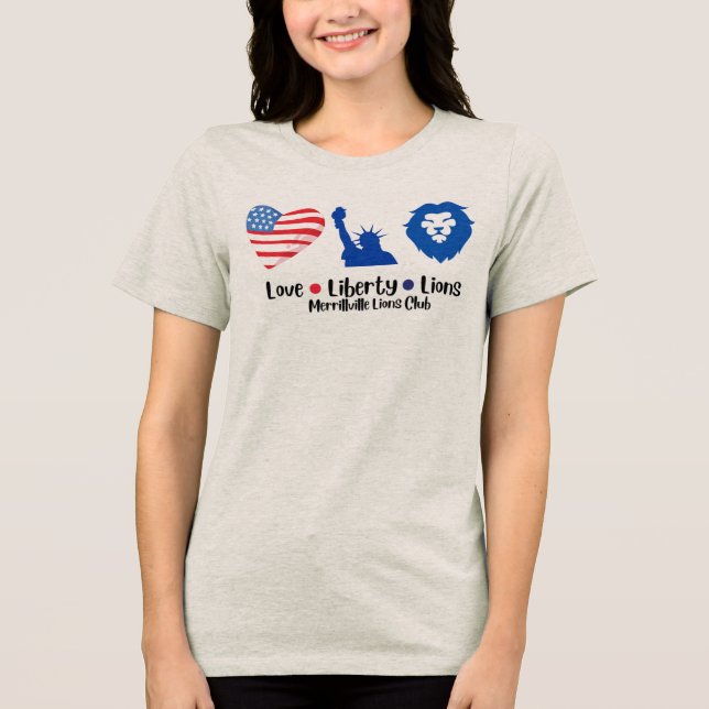 Merrillville Lions 4th of July T-Shirt Tri-Blend Shirt (Front)