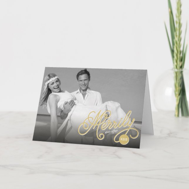 Merrily Ever After First Christmas Holiday Card (Front)