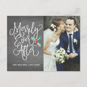 Merrily Ever After Holiday Photo Thank You Postcard