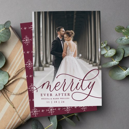 Merrily Ever After  Holiday Wedding Announcement