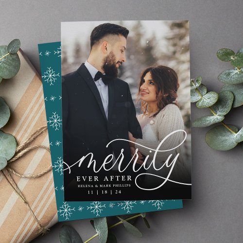 Merrily Ever After  Holiday Wedding Announcement