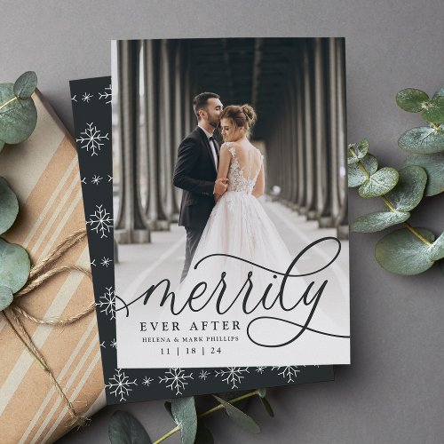 Merrily Ever After  Holiday Wedding Announcement