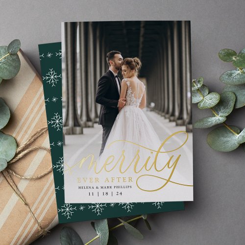 Merrily Ever After  Holiday Wedding Announcement