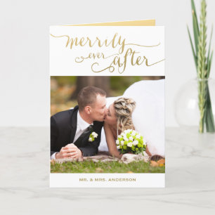 Merrily Ever After Married Holiday Photo Card