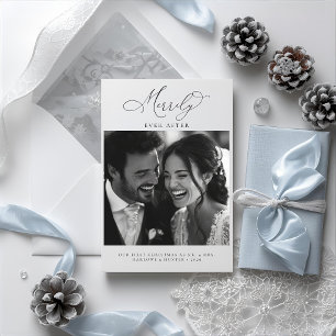 Merrily Ever After Minimalist Christmas Photo Holiday Card