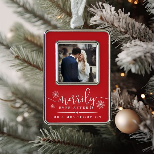 Merrily Ever After  Newlywed Christmas Christmas Ornament