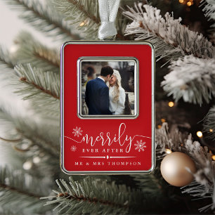 Merrily Ever After   Newlywed Christmas Ornament