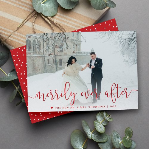 Merrily Ever After  Newlywed Holiday Photo