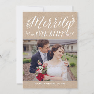 Merrily Ever After Newlywed Holiday Photo Card