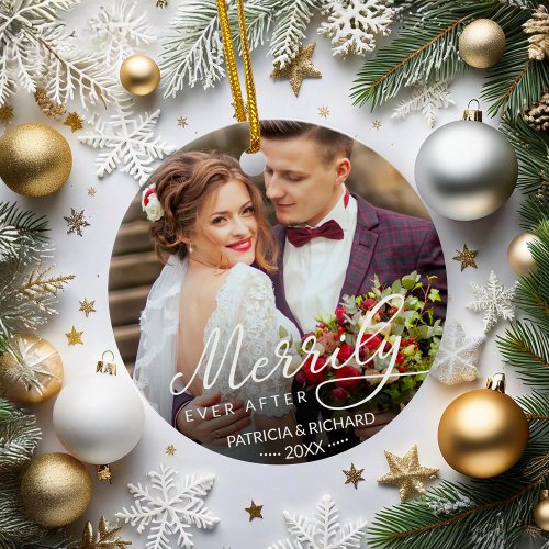 Merrily Ever After Newlywed Ornament