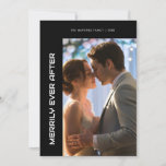 Merrily Ever After Playful Couple Christmas Card