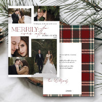 Merrily Ever After Red Green Tartan Plaid Newlywed