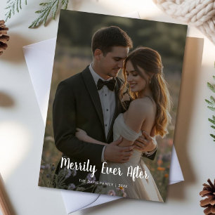 Merrily Ever After Romantic Holiday Couple Card