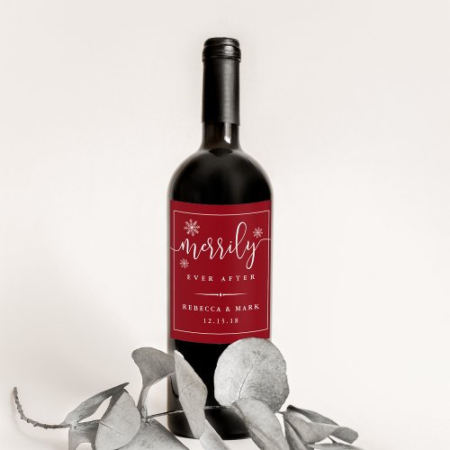 Merrily Ever After  Wedding Favor Wine Labels