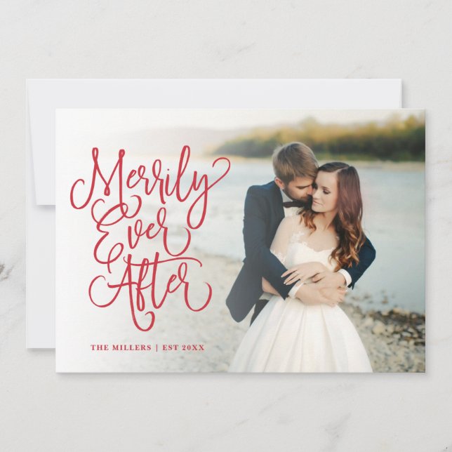Merrily Ever After Wedding Holiday Full Photo Red (Front)