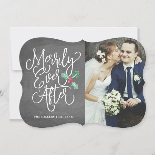 Merrily Ever After Wedding HolidayThank You Photo Invitation