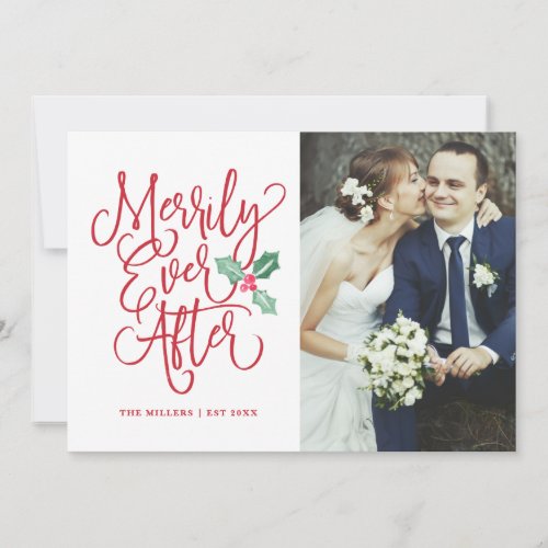 Merrily Ever After Wedding HolidayThank You Photo Invitation