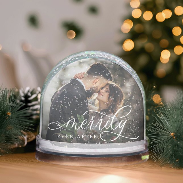 Merrily Ever After | Wedding Photo Snow Globe (Creator Uploaded)