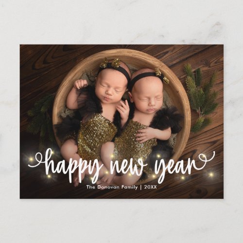 Merrily Lit Happy New Year Photo Card
