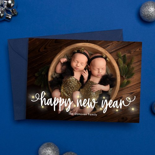 Merrily Lit Happy New Year Photo Card