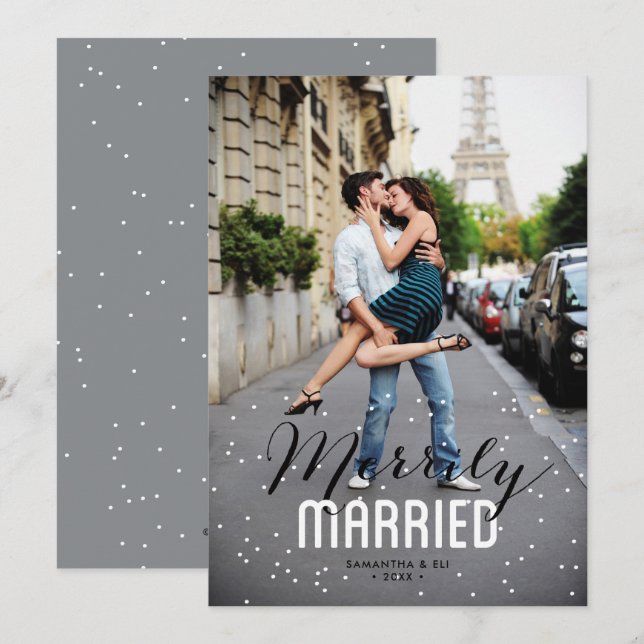 Merrily Married Couple Holiday Card (Front/Back)