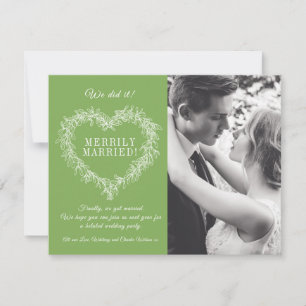 Merrily married green mistletoe heart Christmas