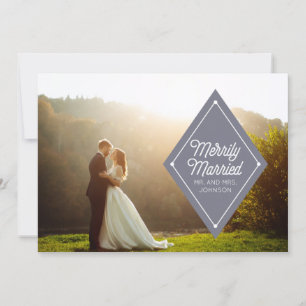 Merrily Married Wedding Announcement Holiday Photo