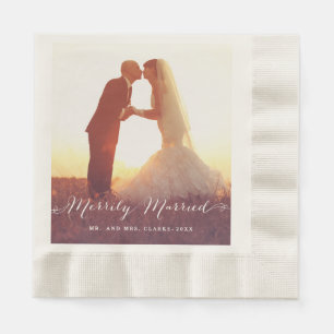 Merrily Married Wedding Paper Napkins