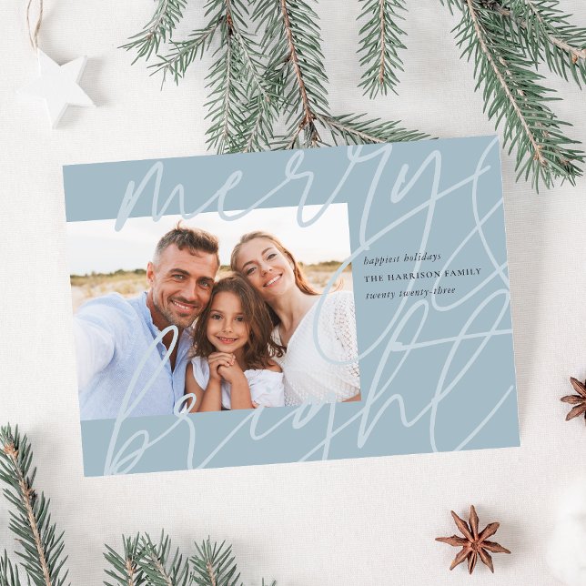 Merrily Sketched | Modern Holiday Photo Card (Creator Uploaded)