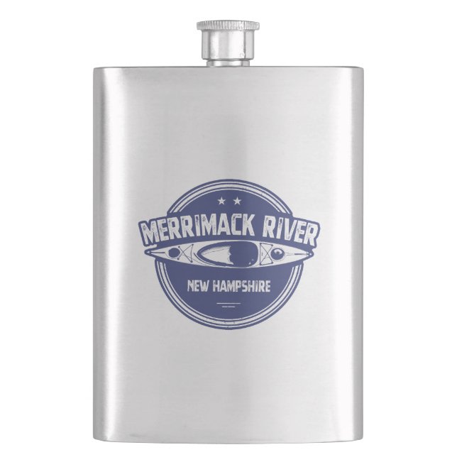 Merrimack River New Hampshire Kayak Flask (Front)