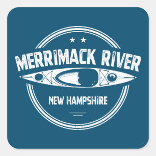 Merrimack River New Hampshire Kayak Square Sticker