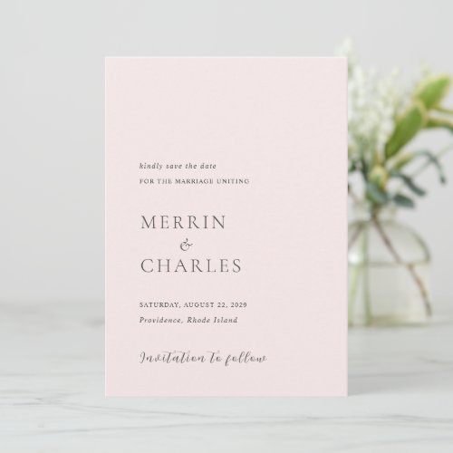 Merrin Blush Elegant Wedding Save The Date