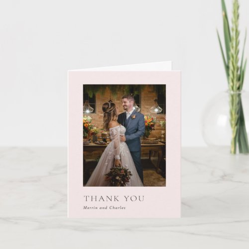 Merrin Blush Elegant Wedding Thank You Card