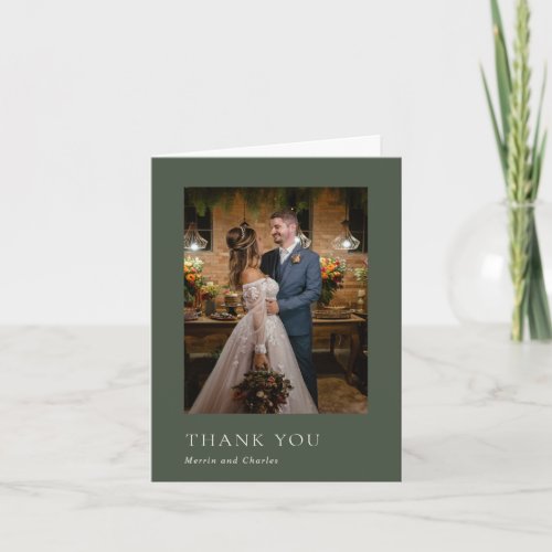 Merrin Moss Elegant Wedding Thank You Card