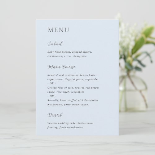 Merrin Sky Elegant Wedding Menu