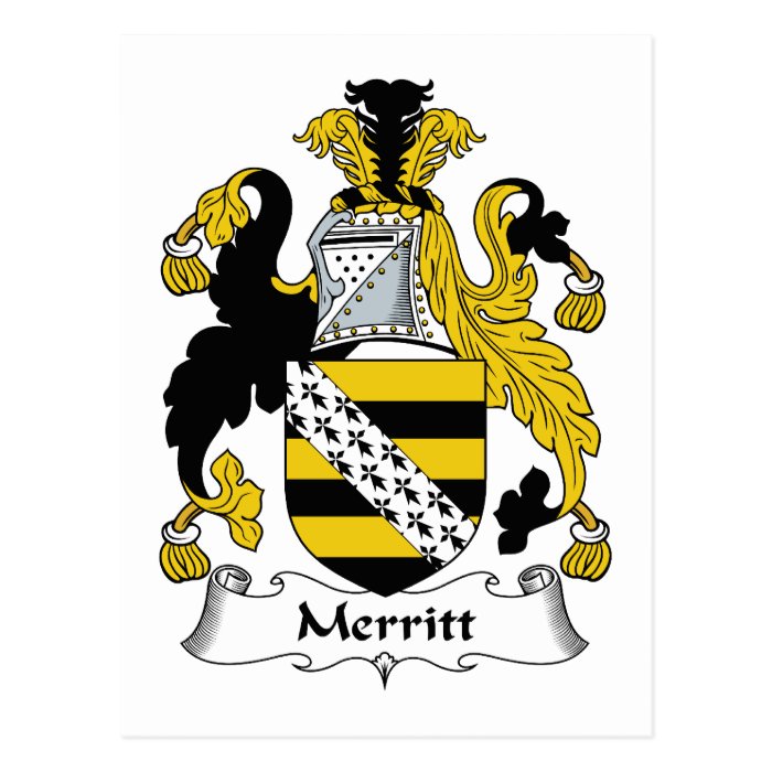 Merritt Family Crest Postcard 