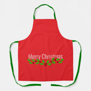 Merrry Christmas, holiday red, Apron