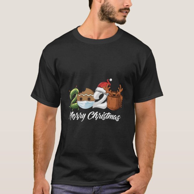 Merry 2020 Gingerbread Wearing Face Mask For Chris T-Shirt (Front)