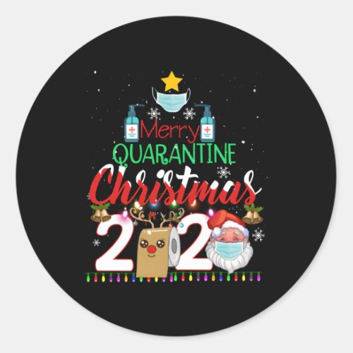 Merry 2020 Pajamas Family Classic Round Sticker