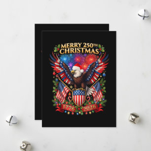 Merry 250th Christmas 1776 2026 Patriotic Eagle Holiday Card