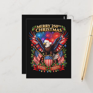 Merry 250th Christmas 1776 2026 Patriotic Eagle Postcard