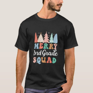 Merry 2nd Grade Squad Second Grade Teacher Kids Ch T-Shirt